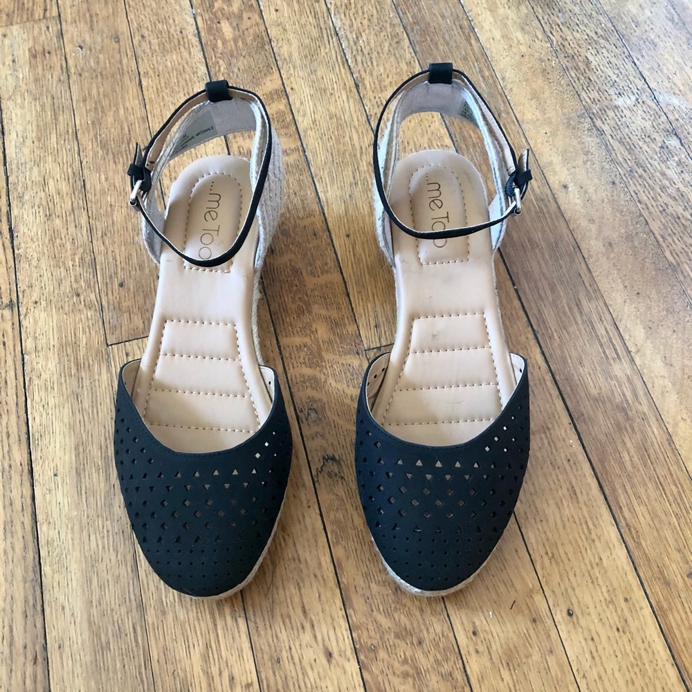 Espadrille leather wedge sandals